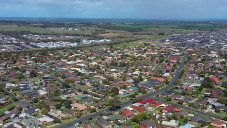 AERIAL-Suburbs-Of-Grovedale-And-Waurn-Ponds,-Geelong-Australia