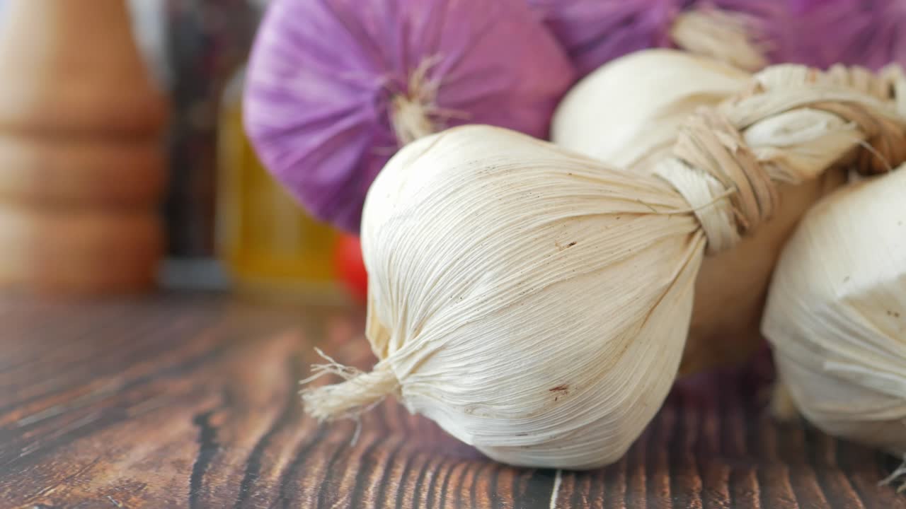 마늘과 양파의 클로즈업