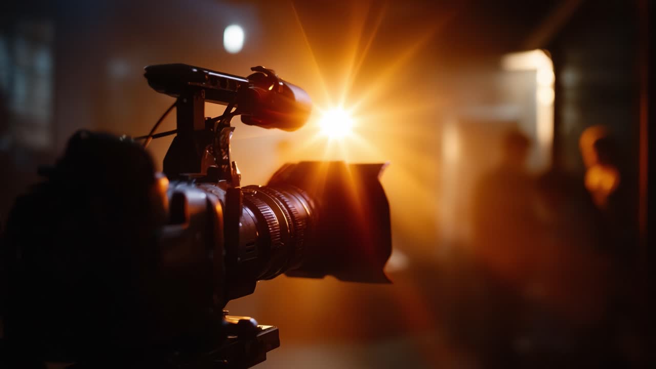 A cinematic camera captures the essence of light and shadow in a dramatic scene, showcasing the artistry involved in modern visual storytelling