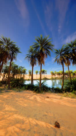 palm trees oasis in the desert