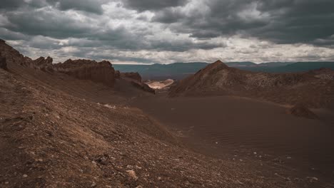 Timelapse-Del-Valle-De-La-Luna-En-El-Desierto-De-Atacama,-Chile,-Durante-El-Día