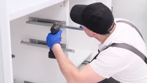 adjusting the door locks in the pipes in the kitchen
