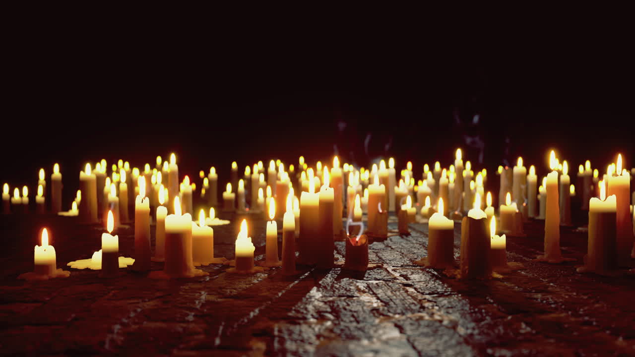 Le candele illuminano uno spazio scarsamente illuminato, creando un'atmosfera calda e invitante