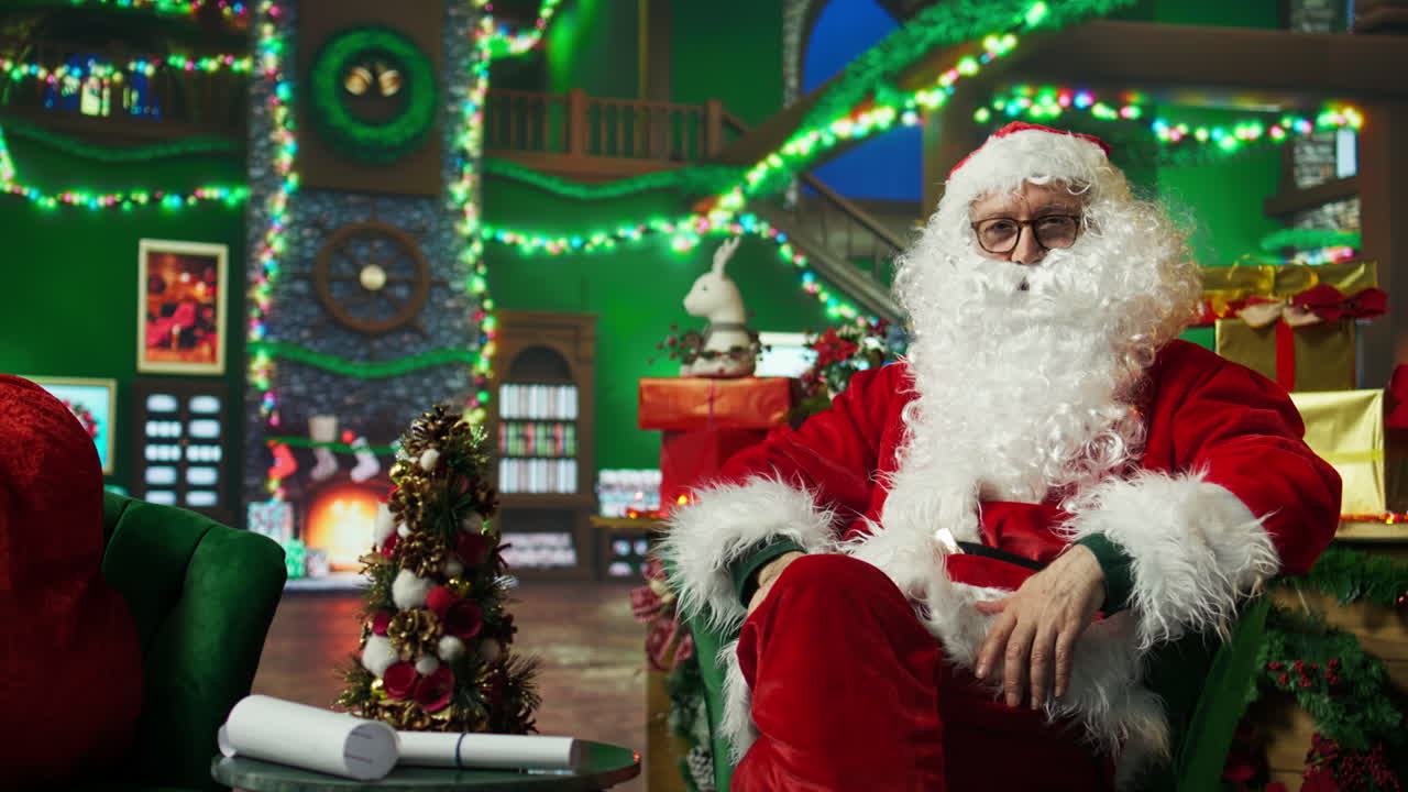 축제 환경 에서 산타클로스 초상화