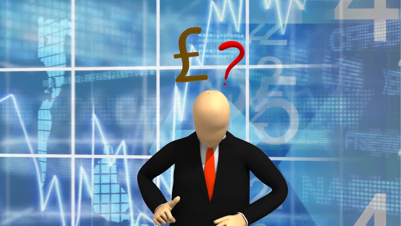 Animation presenting a 3d man in a suit thinking