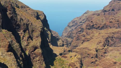 masca gorge with view of atlantic ocean, aerial