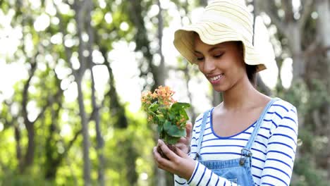 pretty farmer curing flowers