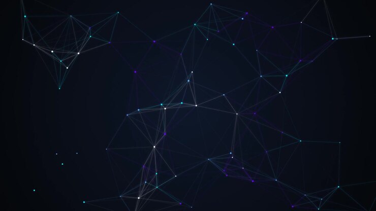 Abstract Digital Network Connection with Glowing Nodes and Lines