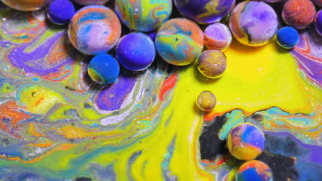 colorful abstract liquid art with bubbles