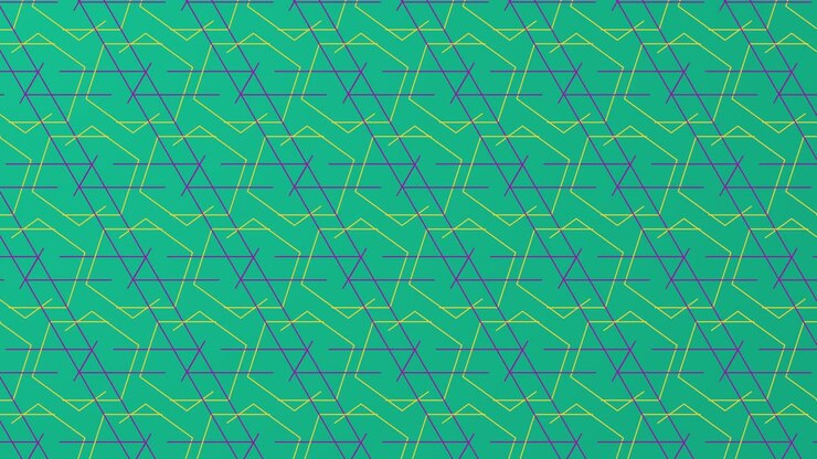 Motivo geometrico, animazione in movimento 4k dove linee e forme si intersecano tra loro per formare nuovi motivi su sfondo verde brillante con spazio per il testo. Usa lo sfondo per il logo. Semplice concetto di animazione in movimento
