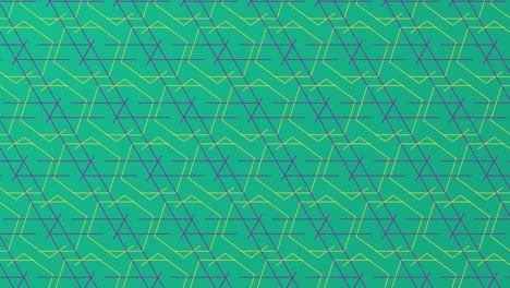 geometrisch patroon 4k motion animatie waar lijnen en vormen elkaar kruisen om nieuwe patronen te vormen op heldergroen met kopieerruimte. gebruik achtergrond voor logo. eenvoudig motion animatie concept