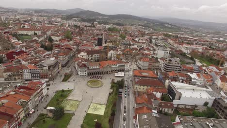 republic square in braga city portugal aerial view