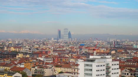 beautiful skyline of milan and its skyscrapers
