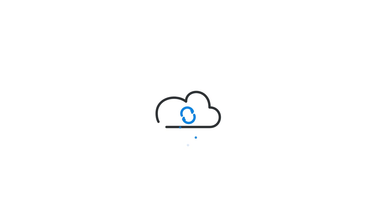 Animated Cloud Icon with Rotating Sync Symbol