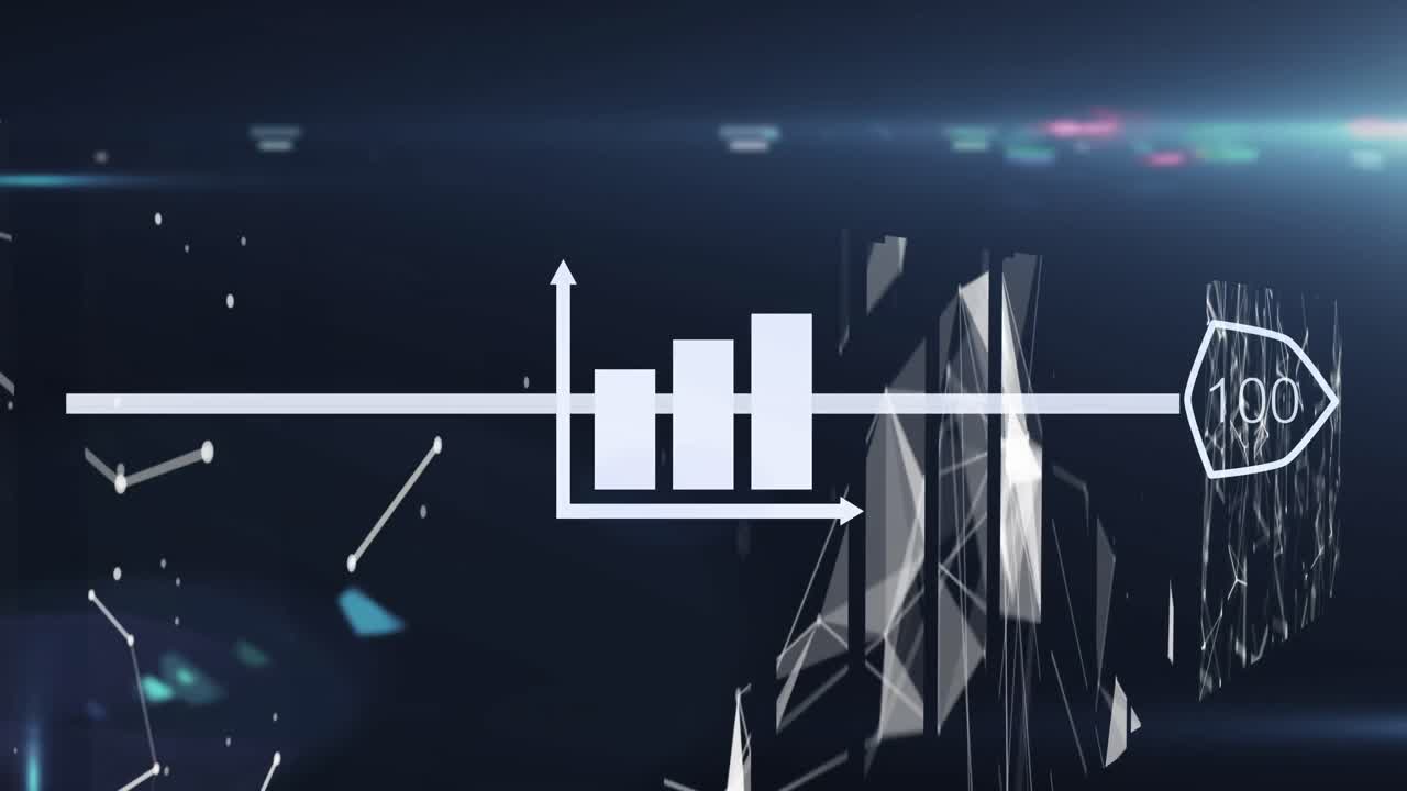 검은 바탕에 연결 네트워크를 통해 데이터 처리의 애니메이션