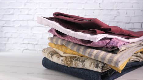 stack of folded clothes