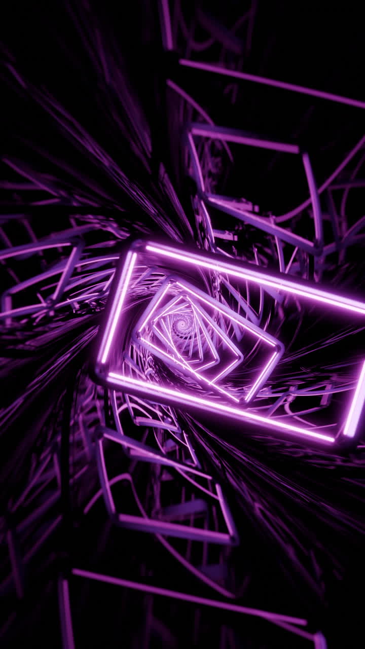 Abstract Purple Neon Tunnel
