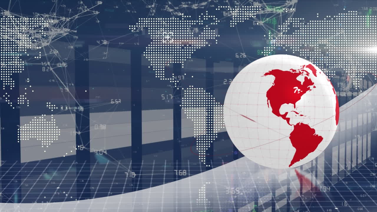 서버  위에 회전하는 지구의 애니메이션