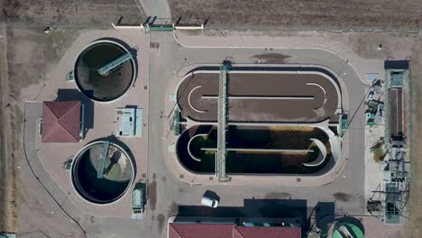 aerial view of a sewage plant