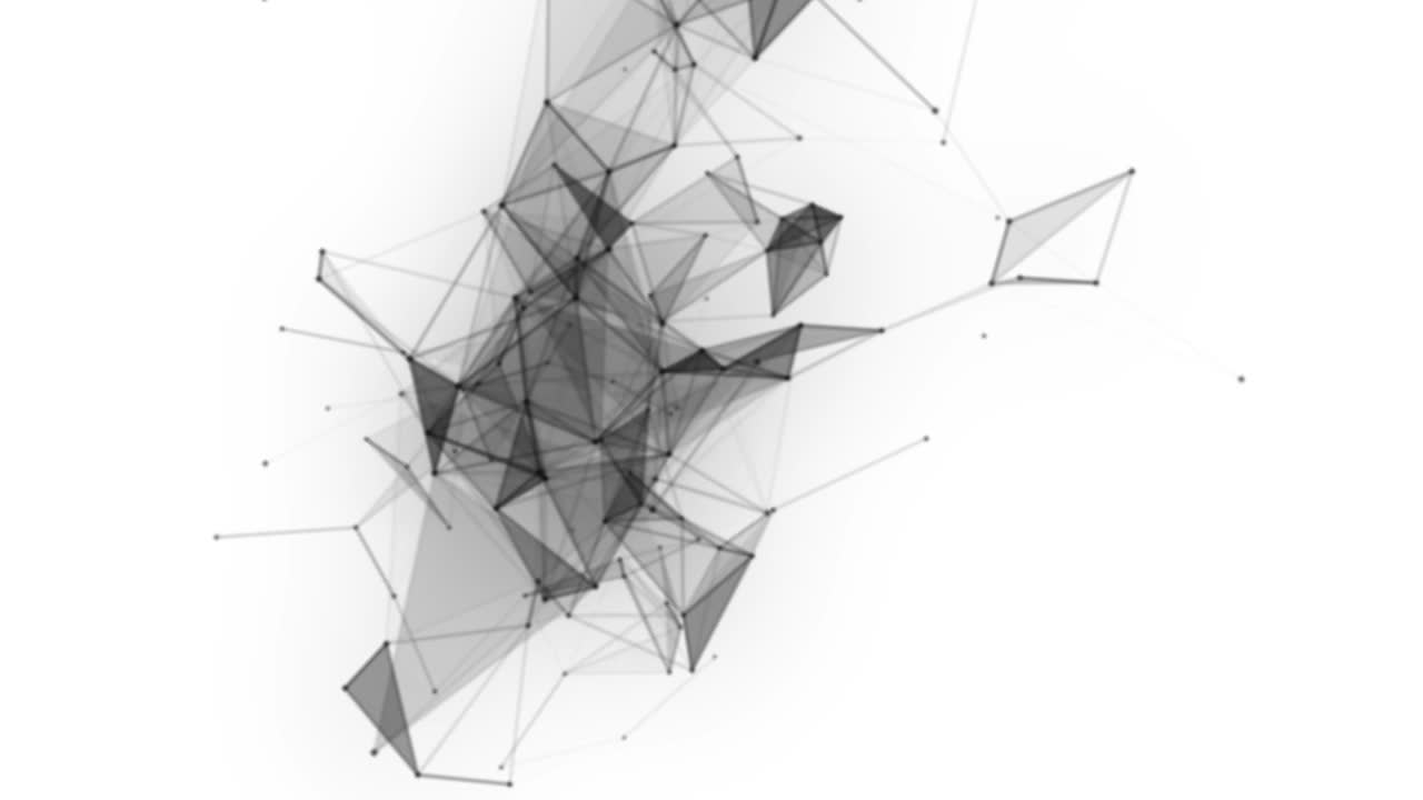 Plexus fantasy abstract technology. Abstract geometric background with moving lines, dots and triangles. Science. Medicine and technology. Loop animations