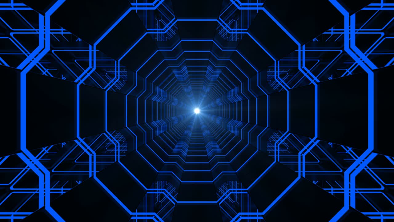 기술적인 루프 추상적인 배경 복도