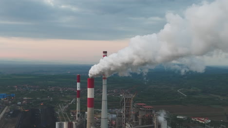 power plant emissions aerial view