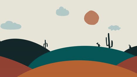 Minimal-Mountain-Land-Space-Illustration-Loop-Background