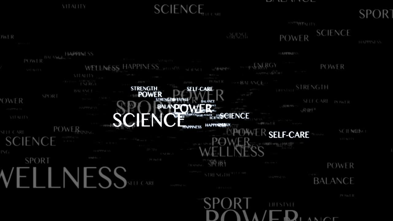 palabras clave de salud, renderización, animación, matte alfa, fondo, bucle