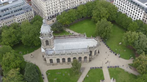 Drone-Shot-Orbiting-St-Philip's-Cathedral-In-Birmingham