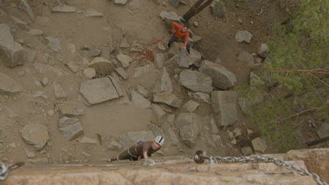 climber on a wall rock