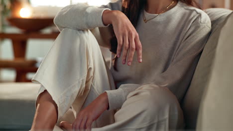 woman relaxing on a couch