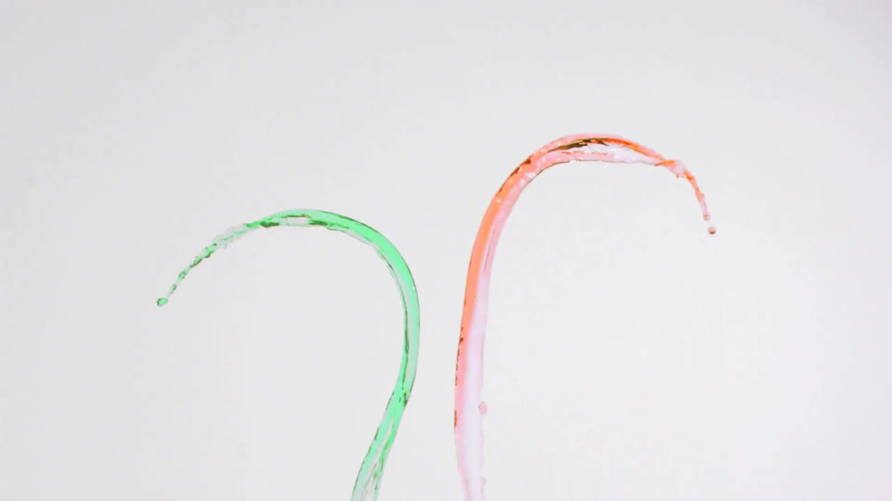 Animation of liquid trails on white background