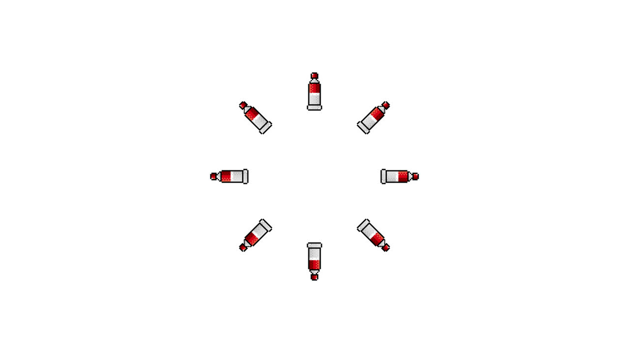 Pixel Art Paint Spinning Circle Animated Overlay Transparent 30fps (4)