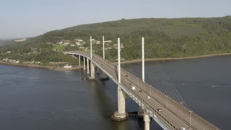 aerial view of kessock bridge on a sunny day, inverness, scotland