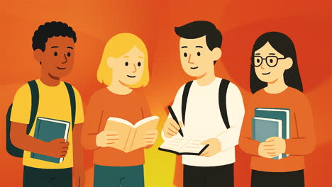 diverse group of students studying together