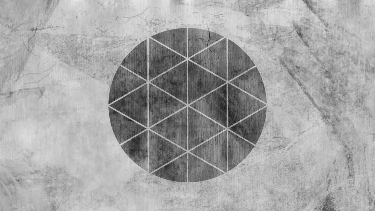 diseño de triángulo y círculo contra un fondo gris texturizado