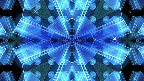 animation of abstract kaleidoscope shapes on black background