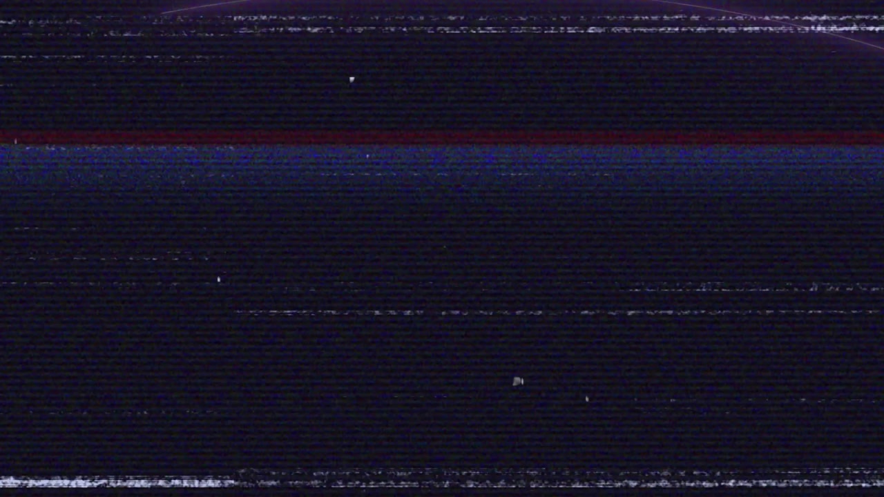 Flickering scan lines starting glitch animating over purple background shifting color bands
