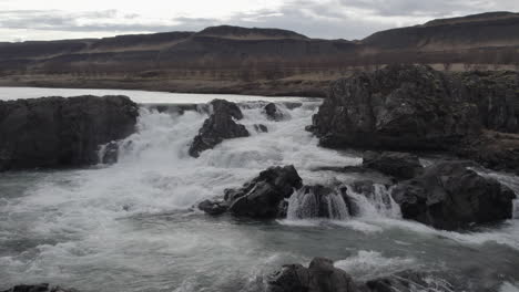 glanni waterfall: nice dolly shot on the pretty glanni waterfall in iceland