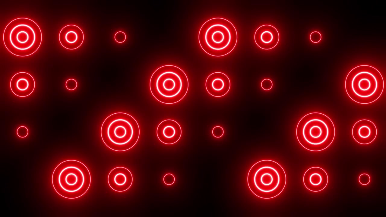 Red Neon Circle Pattern Background