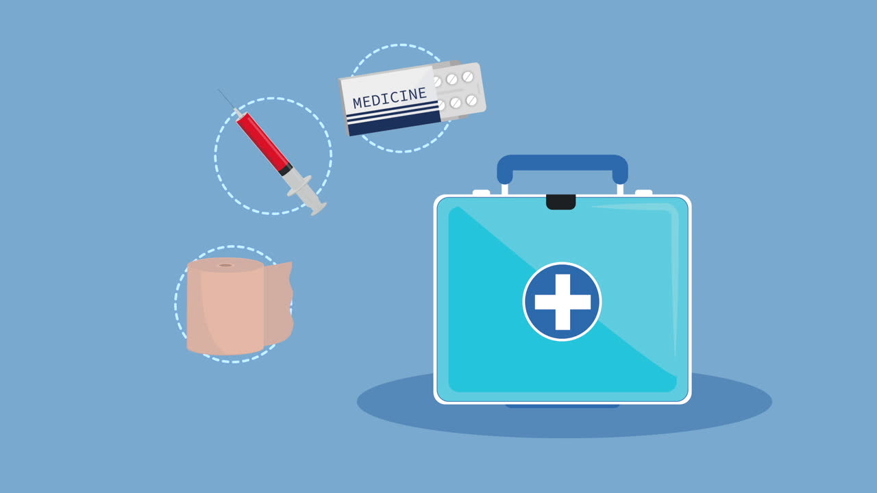 botiquín de primeros auxilios con suministros