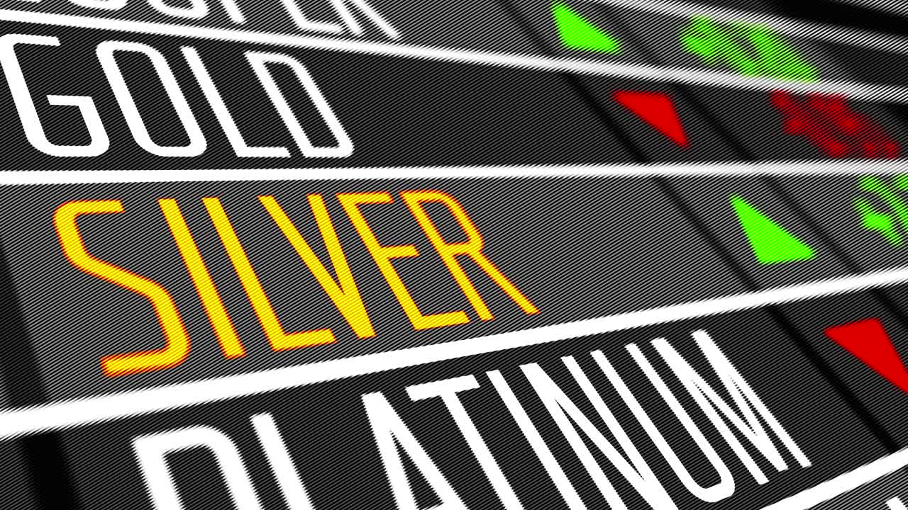 Price of silver on the stock market.