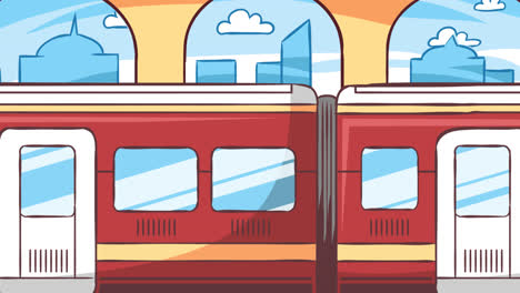 An-animation-of-a-Background-of-train-station-in-hand-drawn-style