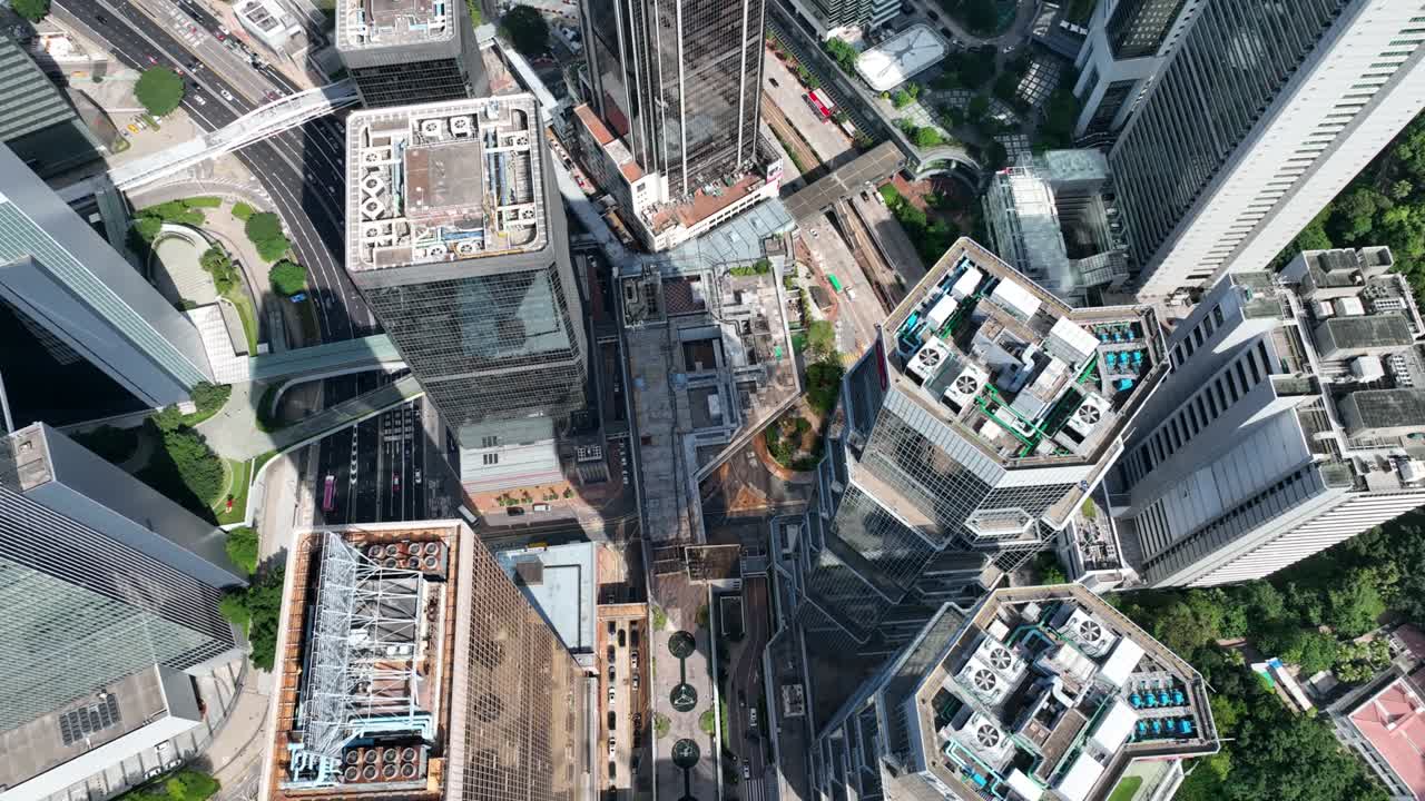 여름 날 에 홍콩 비즈니스 디스트릭트 의 공중 풍경