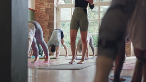 yoga class in a studio