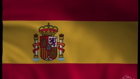 bandera nacional de españa ondeando animación de fondo arrugado y arrugado seda