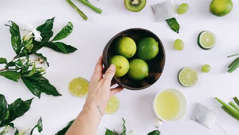 fresh green fruits and vegetables arrangement