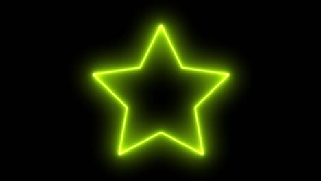estrella de neón amarilla brillante animación gráficos de movimiento