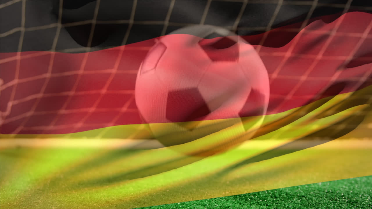 compuesto digital de un fútbol rebotando en el césped