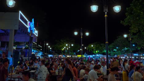 night food market, crowded people, togetherness luang prabang
